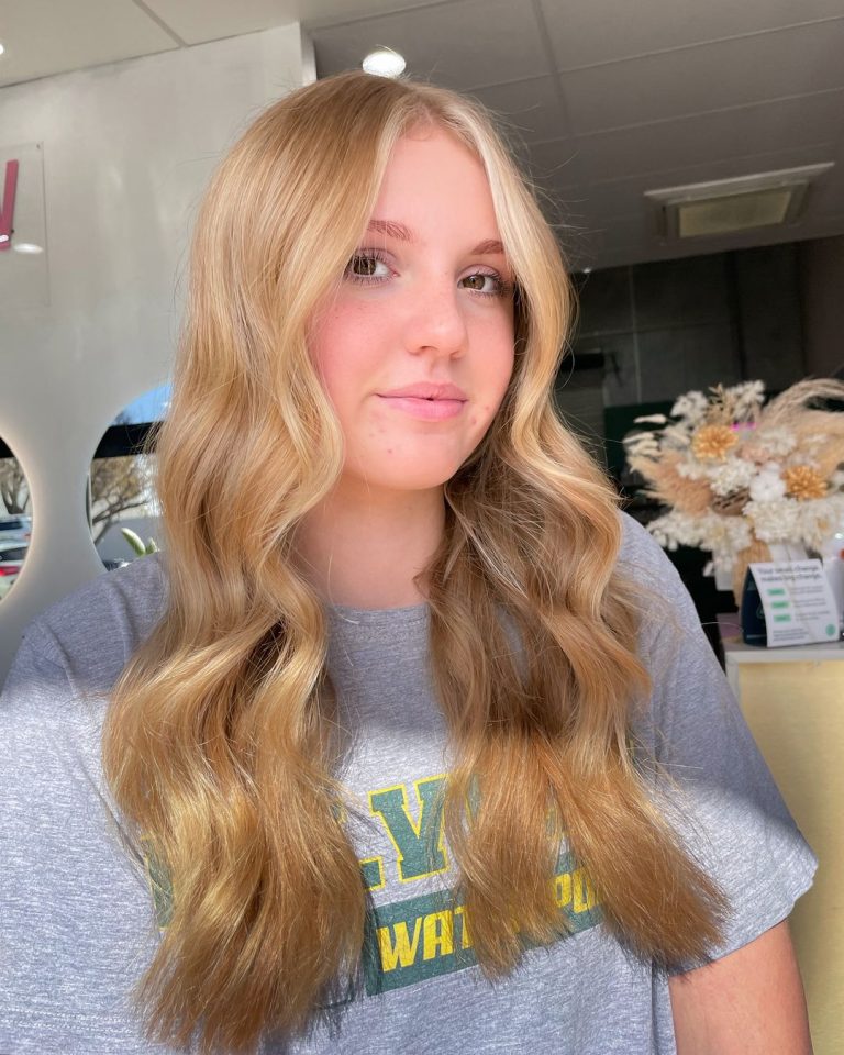 Blonde With Strawberry Blonde Lowlights Offers A Perfect Summer Look