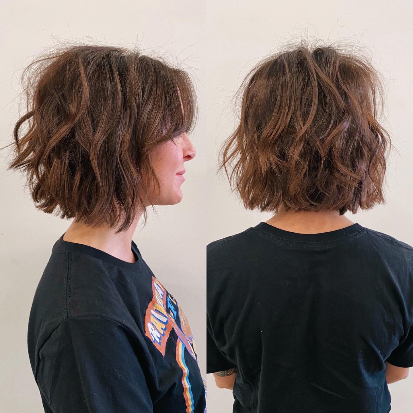 cabelo curto cortado em camadas