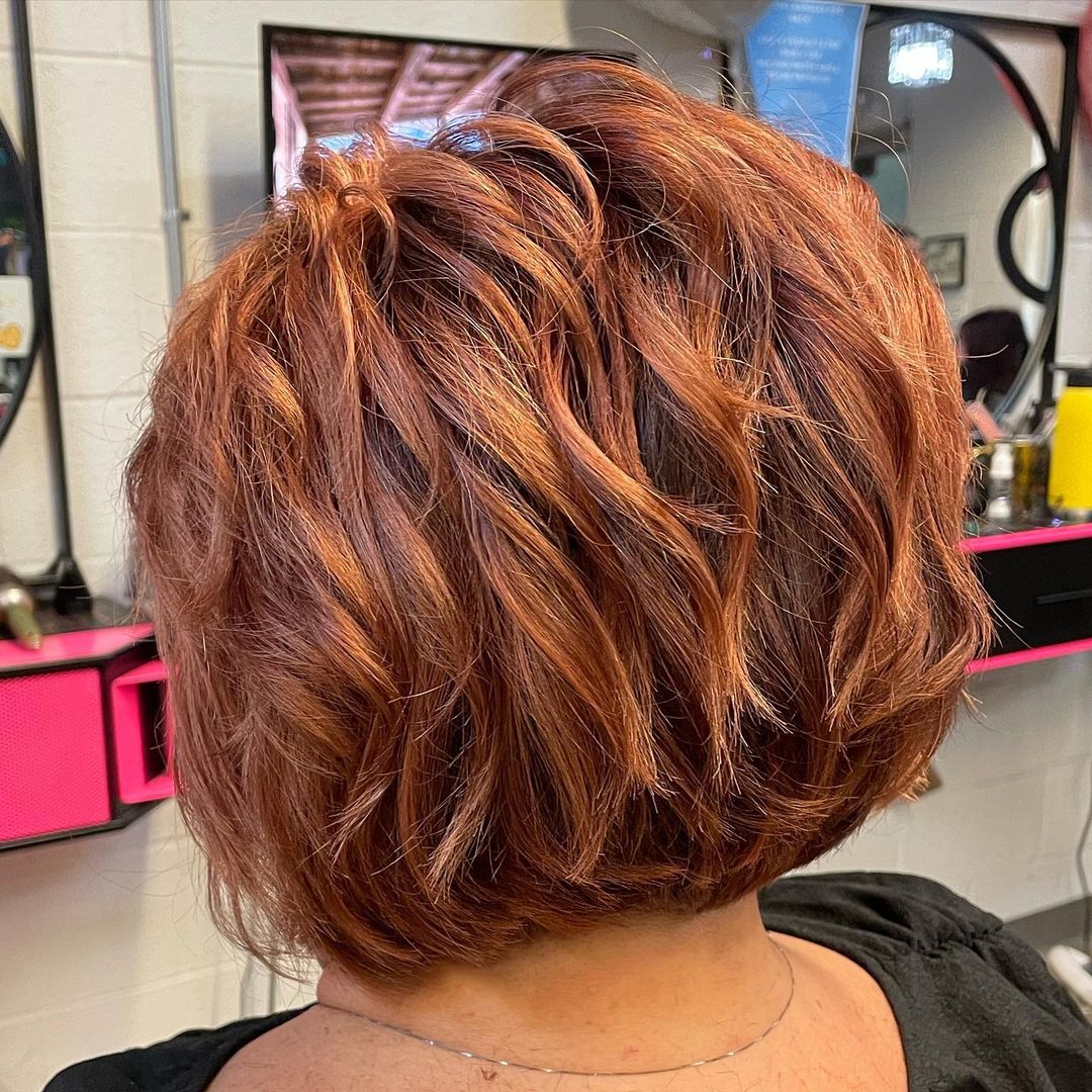 wavy textured stacked bob