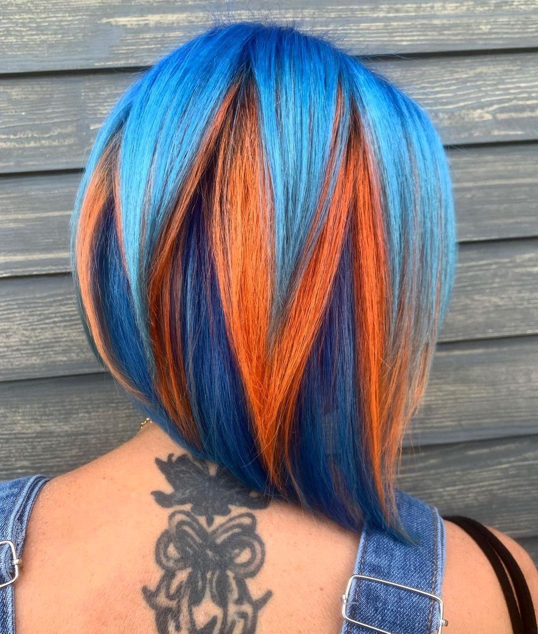 colorful stacked bob