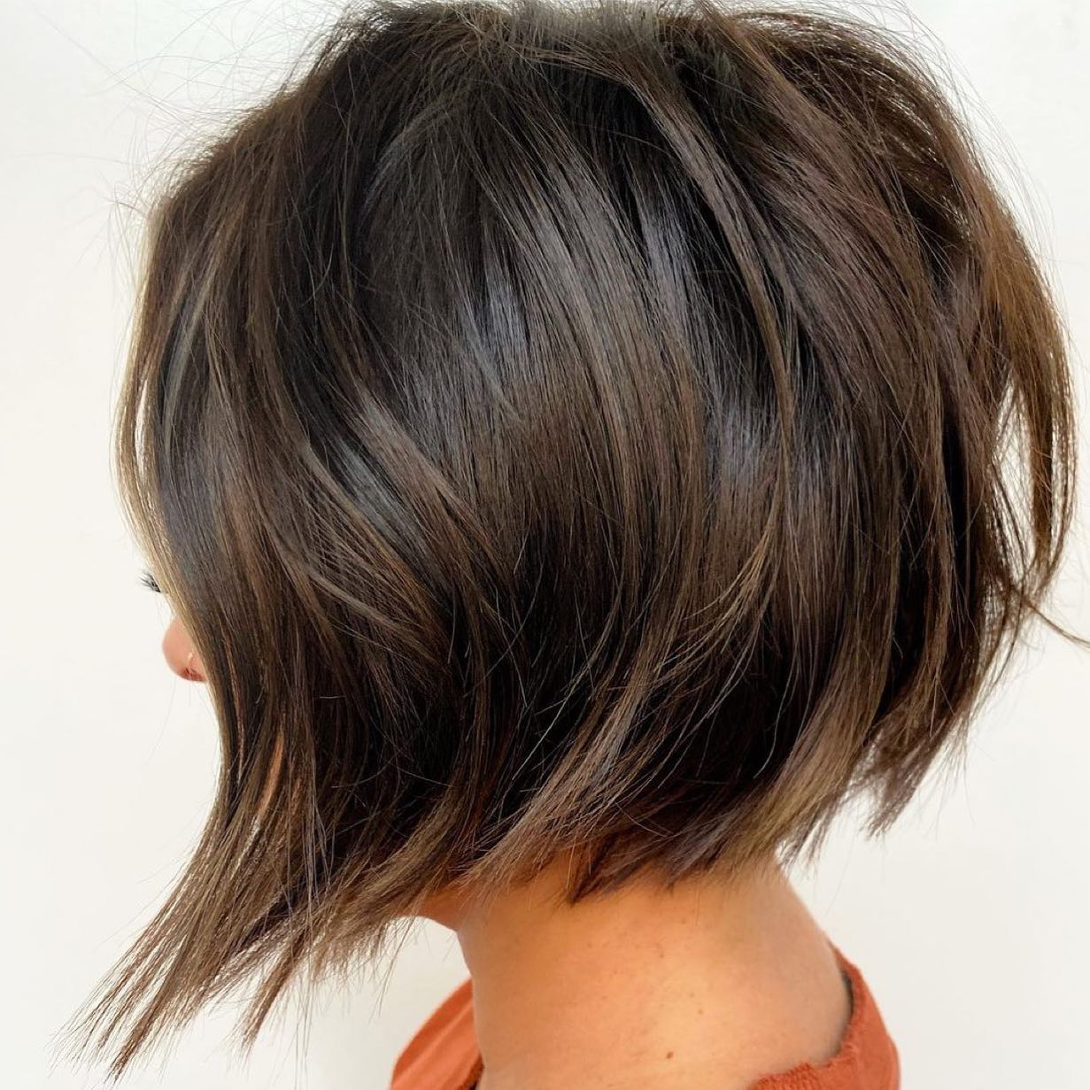 choppy short layered bob