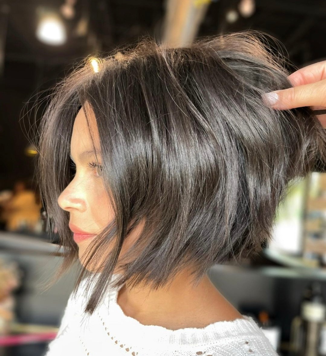 chin-length textured bob