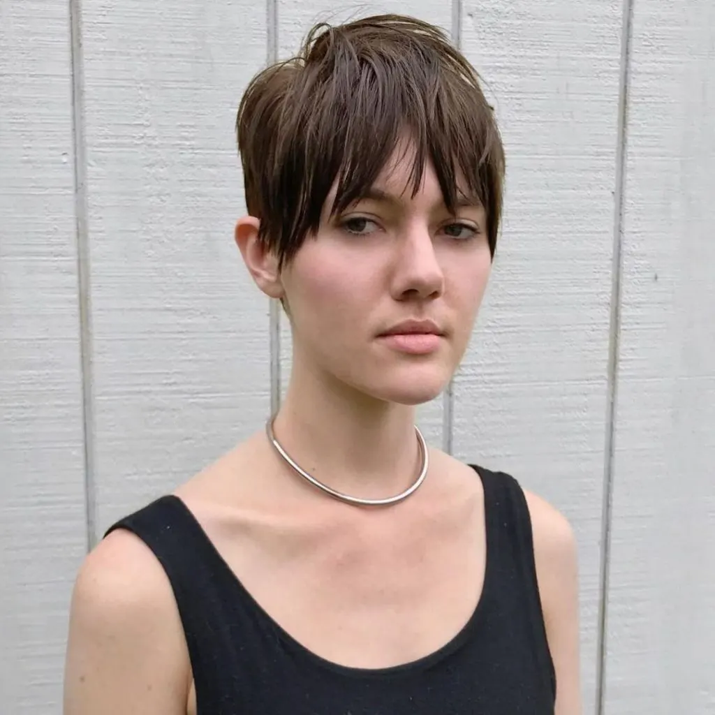 Bowl pixie cut with bangs