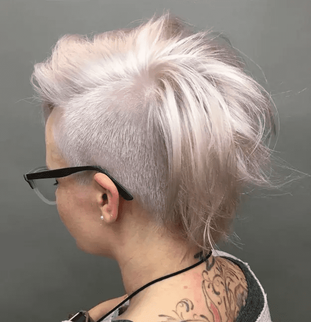 long pixie cut with shaved sides
