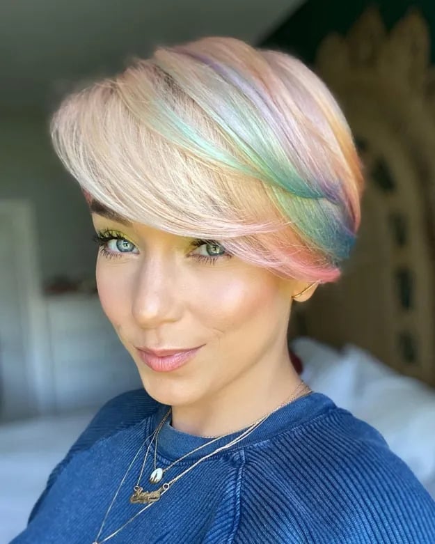 multicolored long pixie
