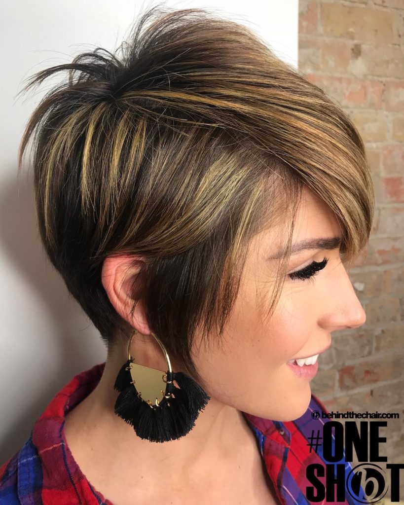pixie cut with long hair in front