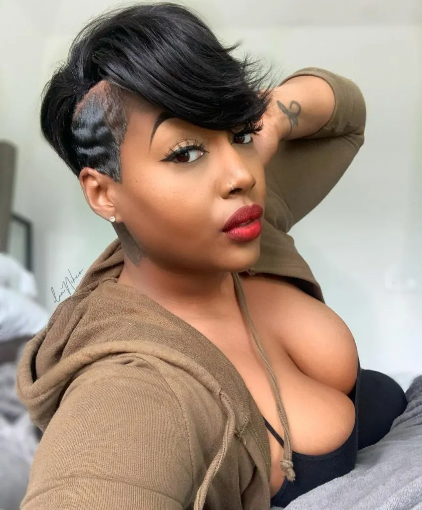 Pixie cut with bangs for black women