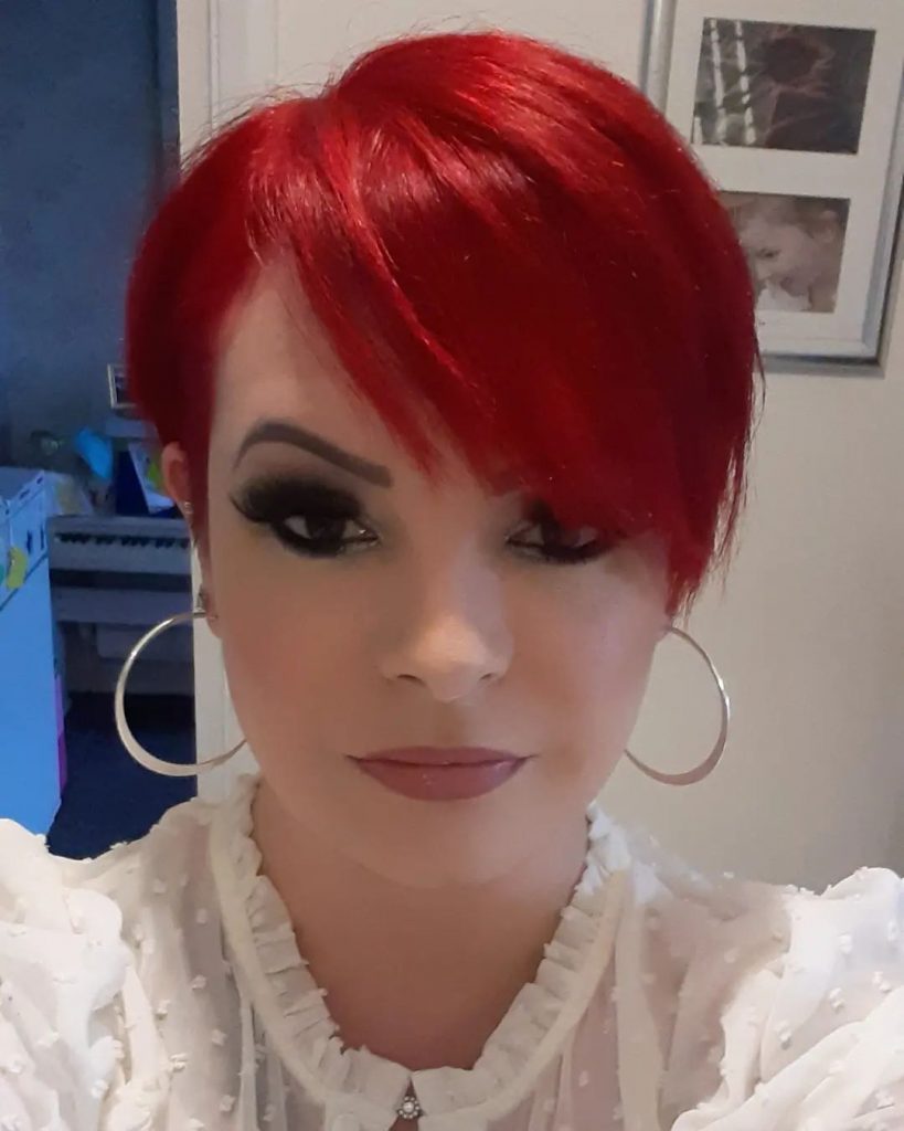 red long pixie cut