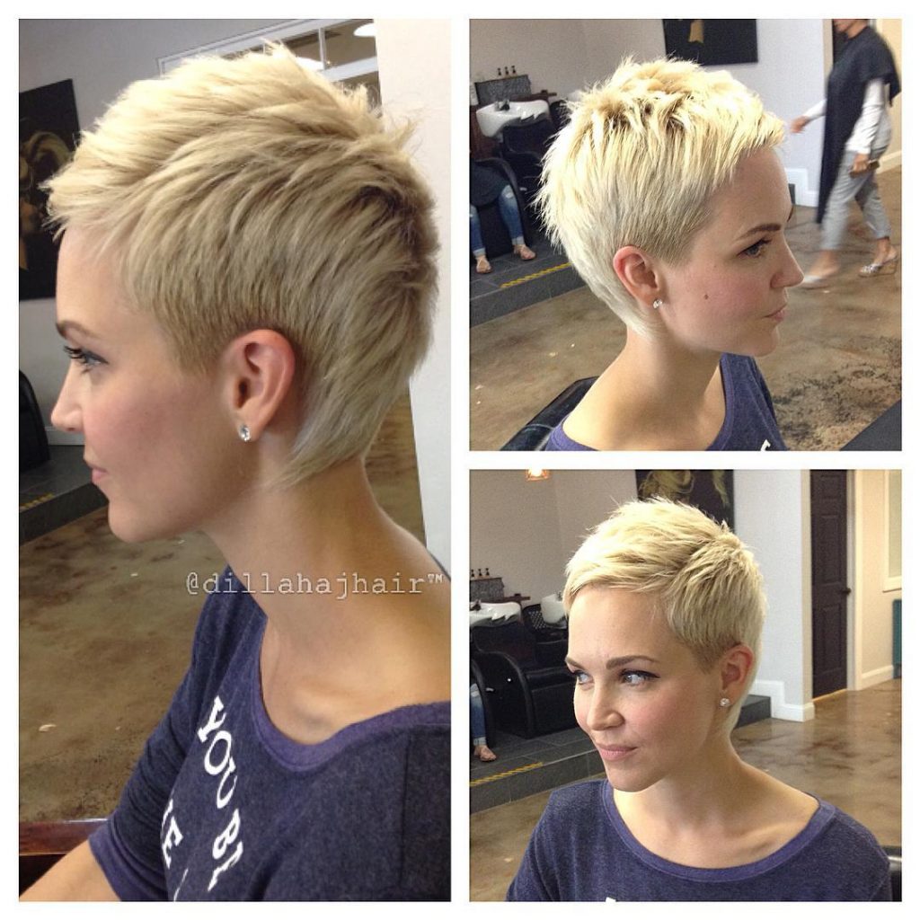 short spiky pixie cut with bangs