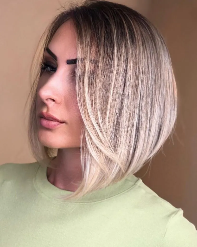 corte de cabelo bob angular para cabelos finos