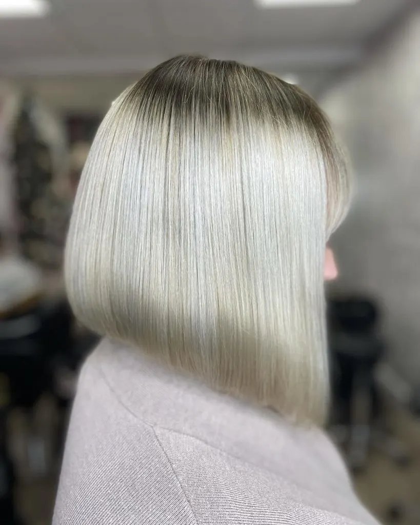 angled bob haircut with bangs