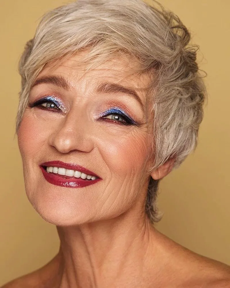 blonde pixie cut for women over 50