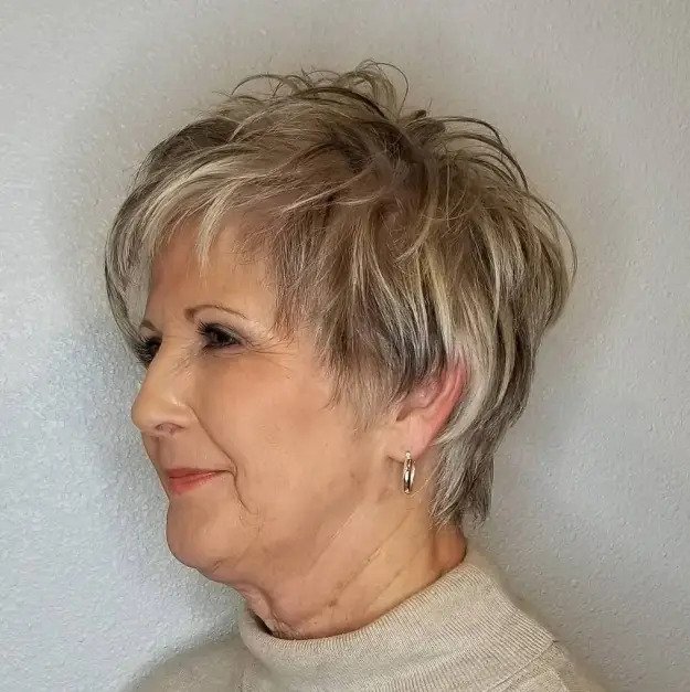 blonde pixie cut for women over 60