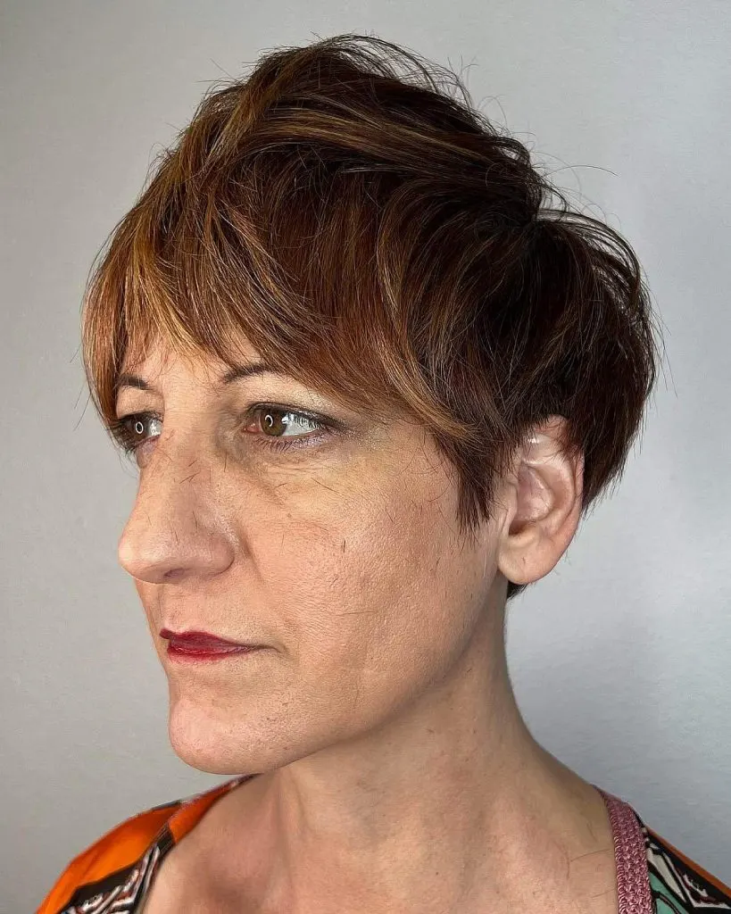 brunette pixie cut for women over 60