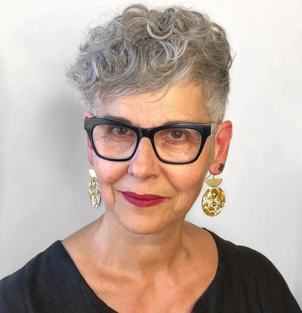 curly pixie cut for women over 60