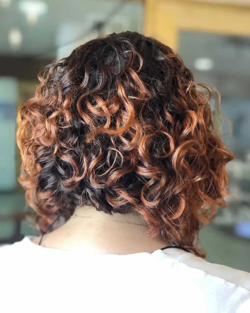 curly stacked bob