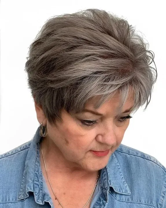 feathered pixie cut for women over 50