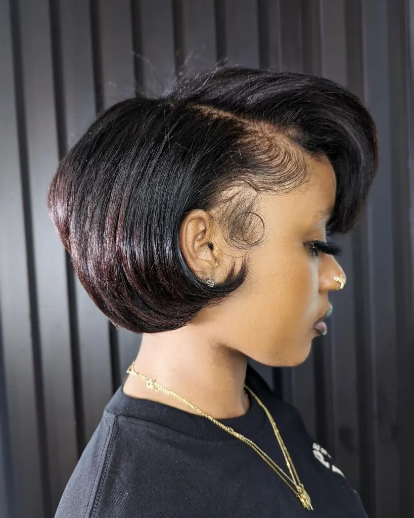 graduated bob with long bangs