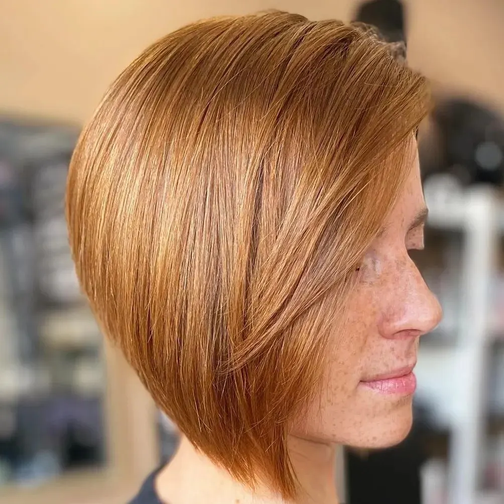 inverted bob hairstyle with side bangs