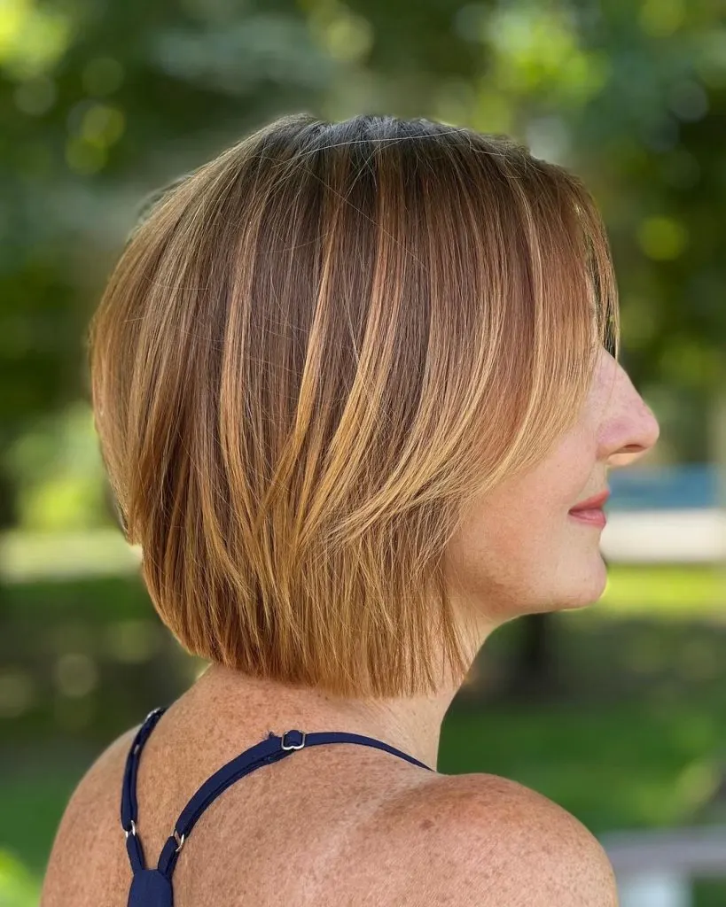 medium length bob cut with bangs