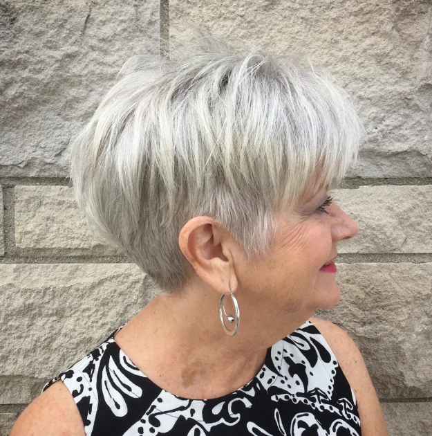 piece-y pixie cut for older ladies