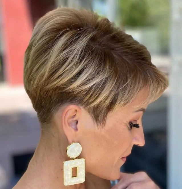 pixie cut for women over 50 with shaved nape