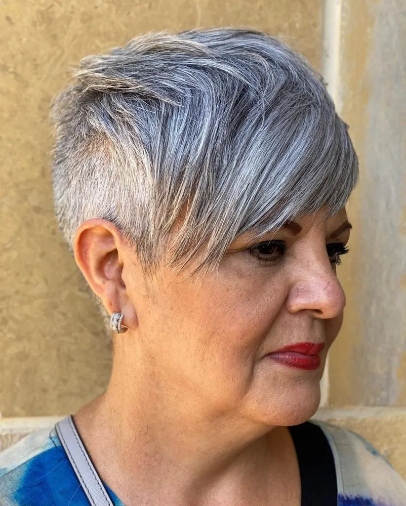 pixie cut with bangs for women over 60