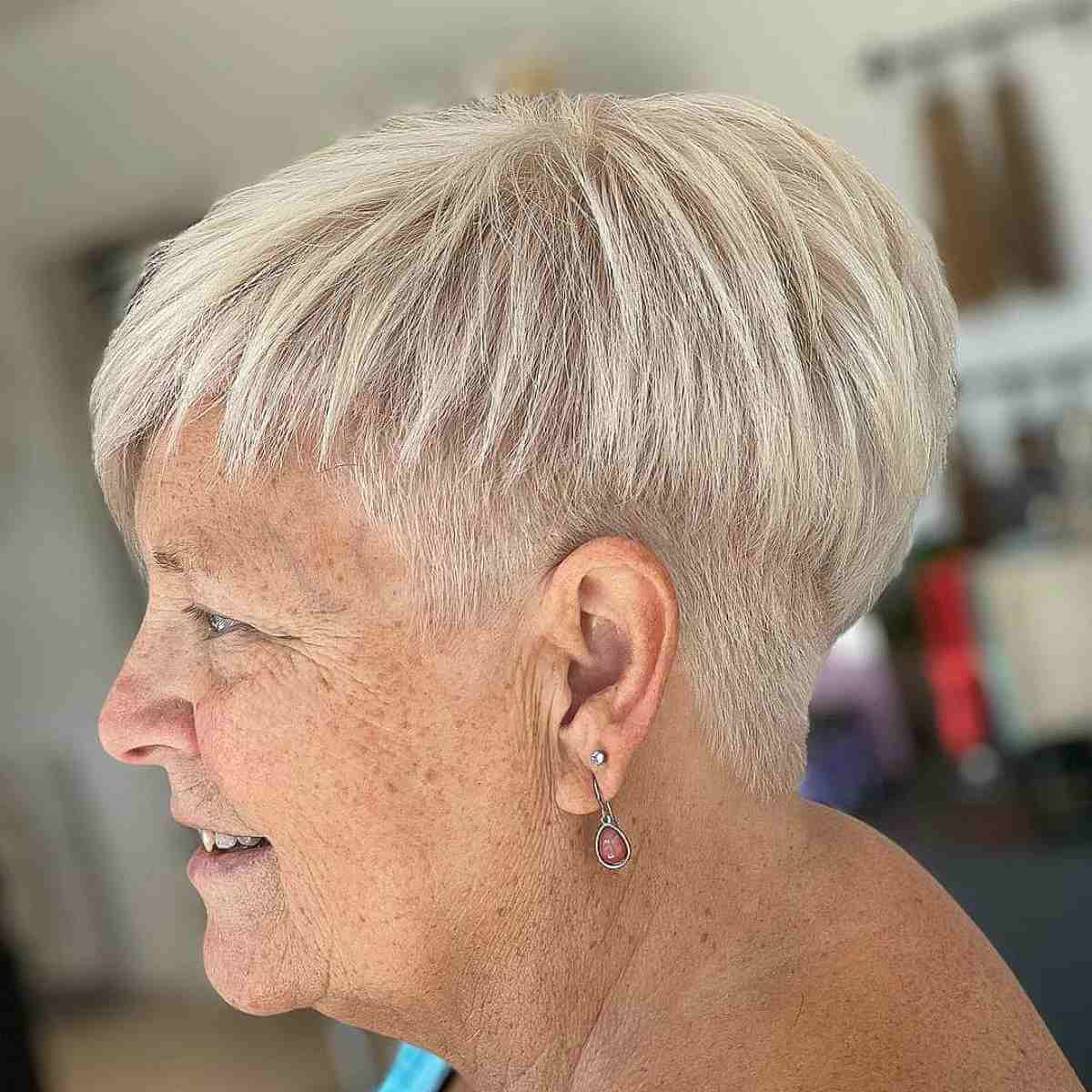 tappered pixie cut for older ladies