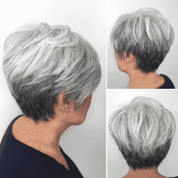 two-toned pixie cut for women over 60