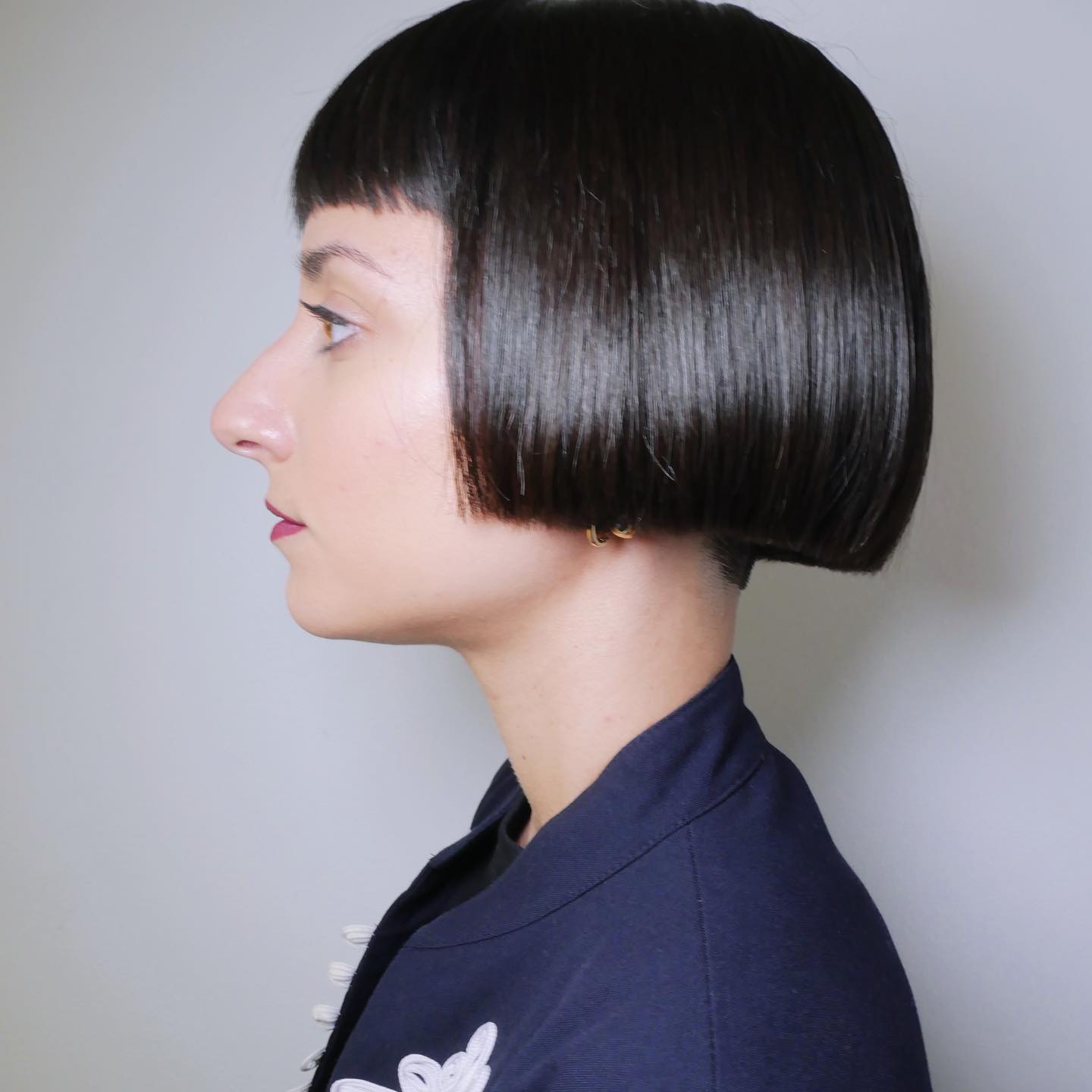 short blunt bob with bangs