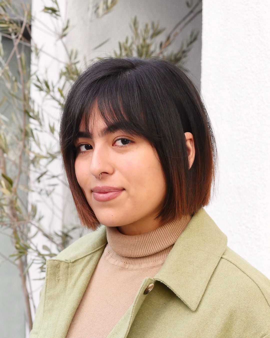 chin length bob cut with bangs