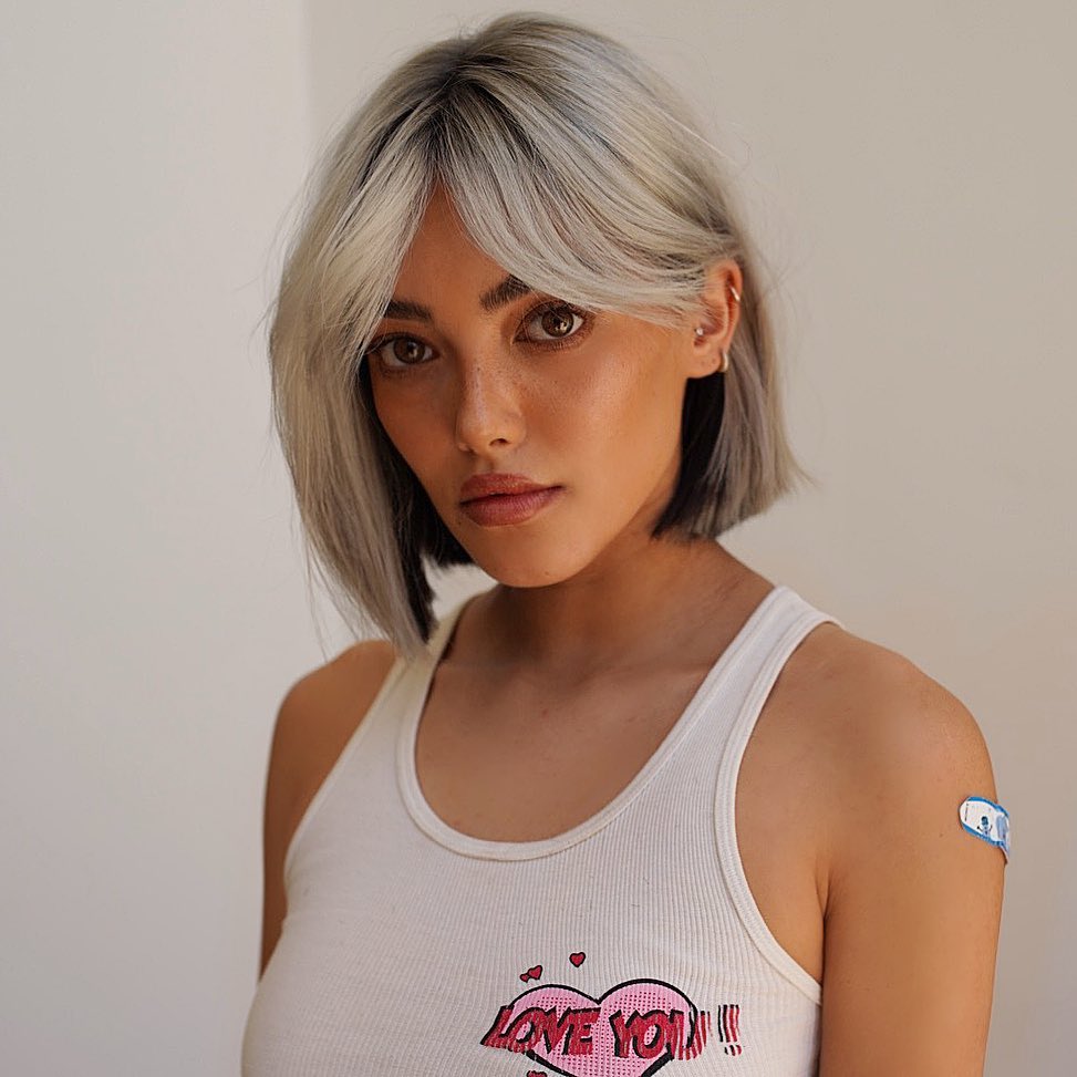 short blunt bob with bangs