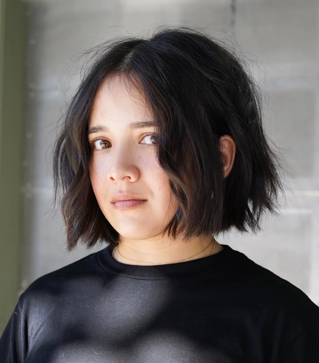 korte choppy blunt cut bob