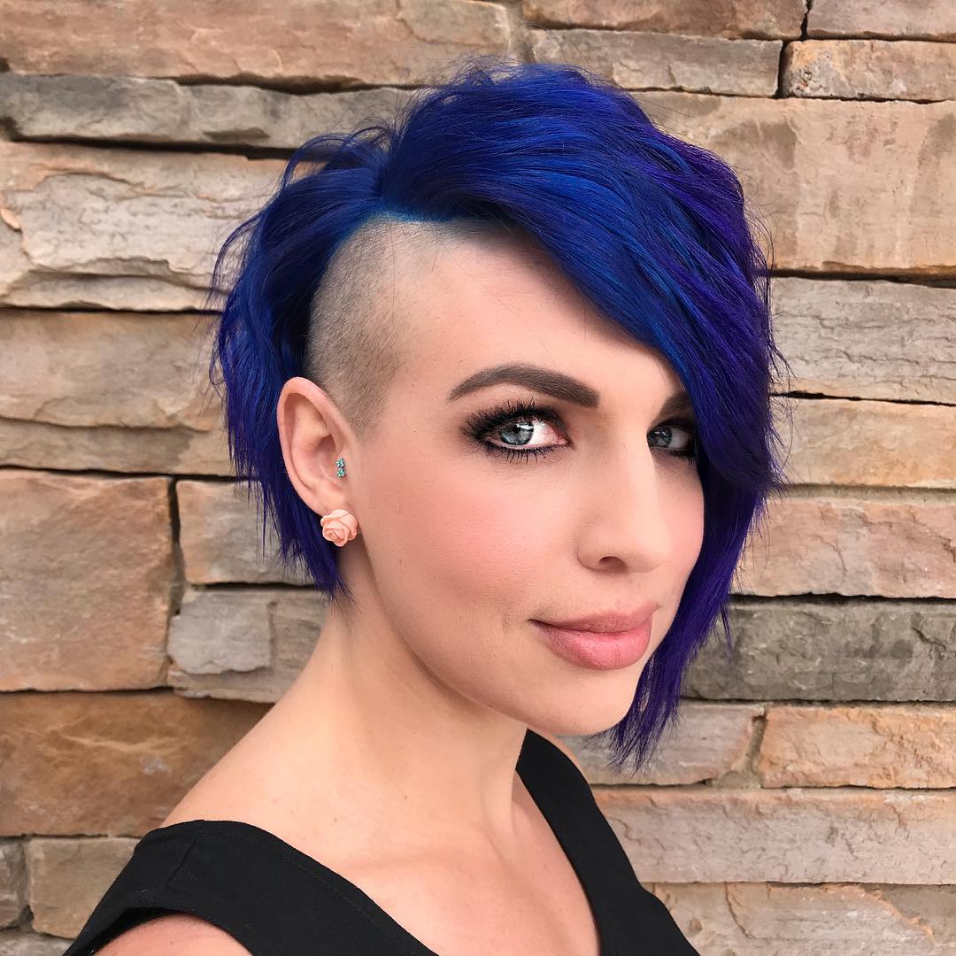 asymmetric short choppy haircut with undercut