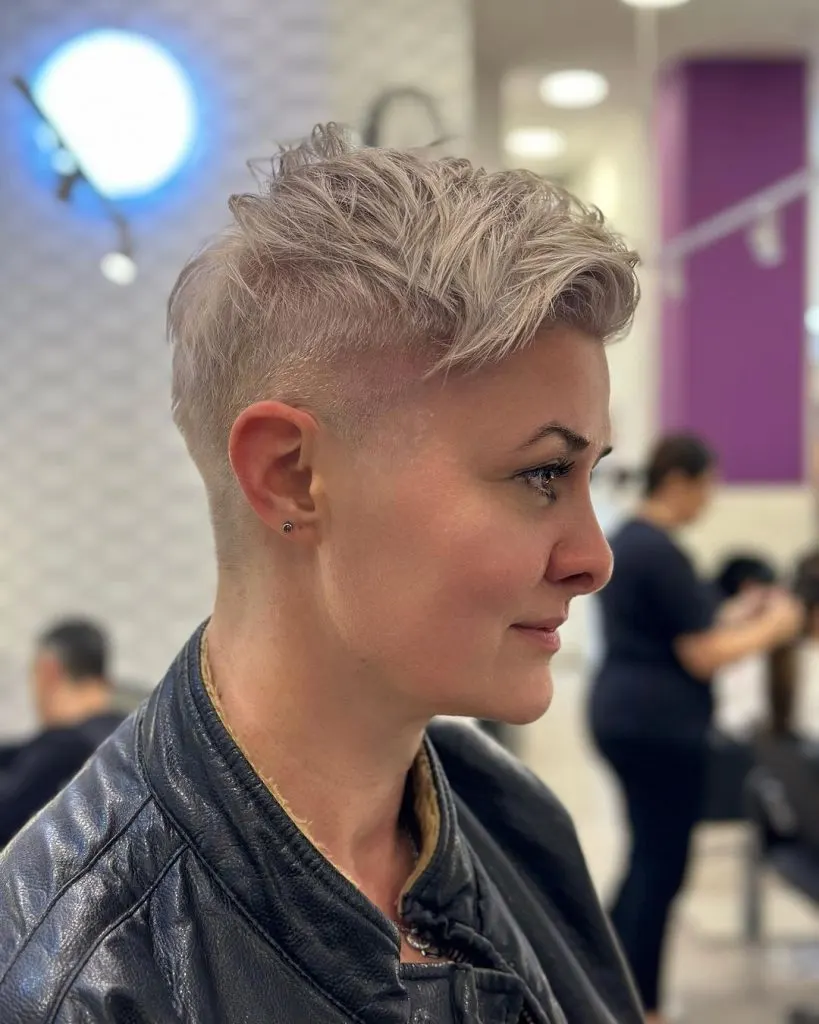 ash blonde pixie cut