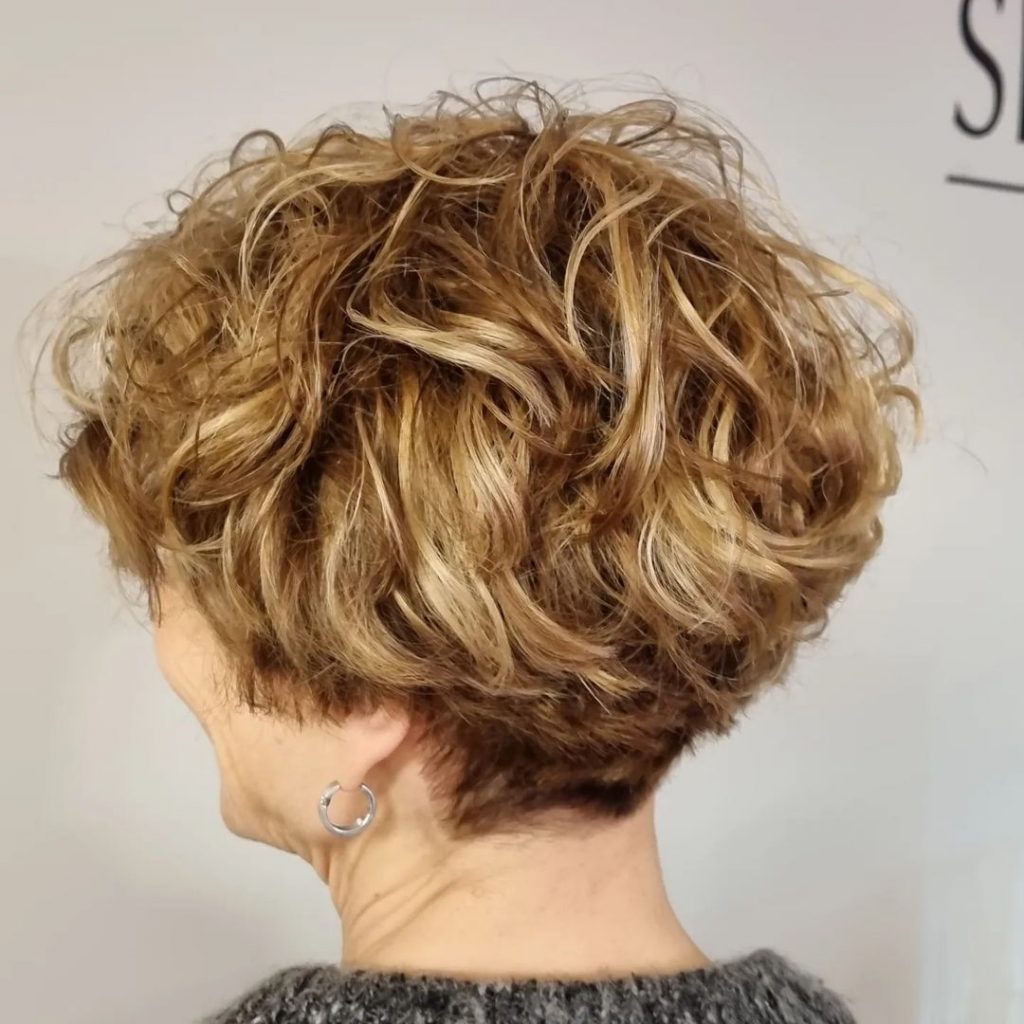 blonde curly pixie cut for thick hair
