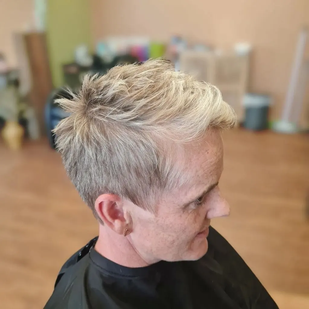 blonde pixie cut for gray hair