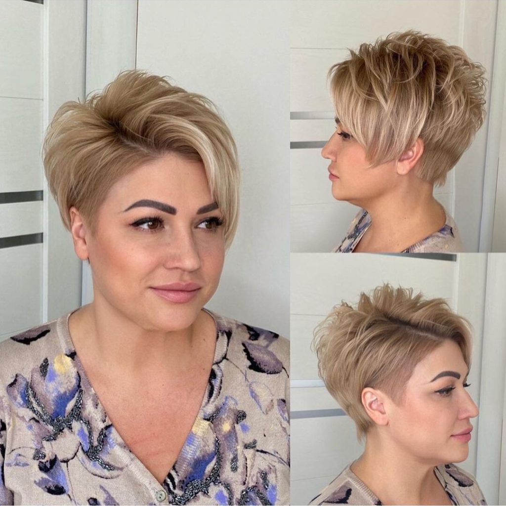 blonde pixie cut for thick hair