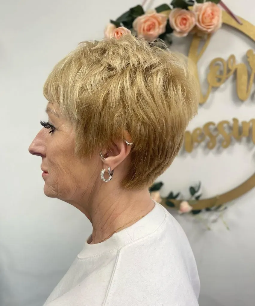 blonde pixie cut for women over 50