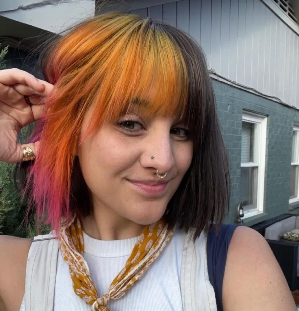 blunt bob cut with wispy bangs