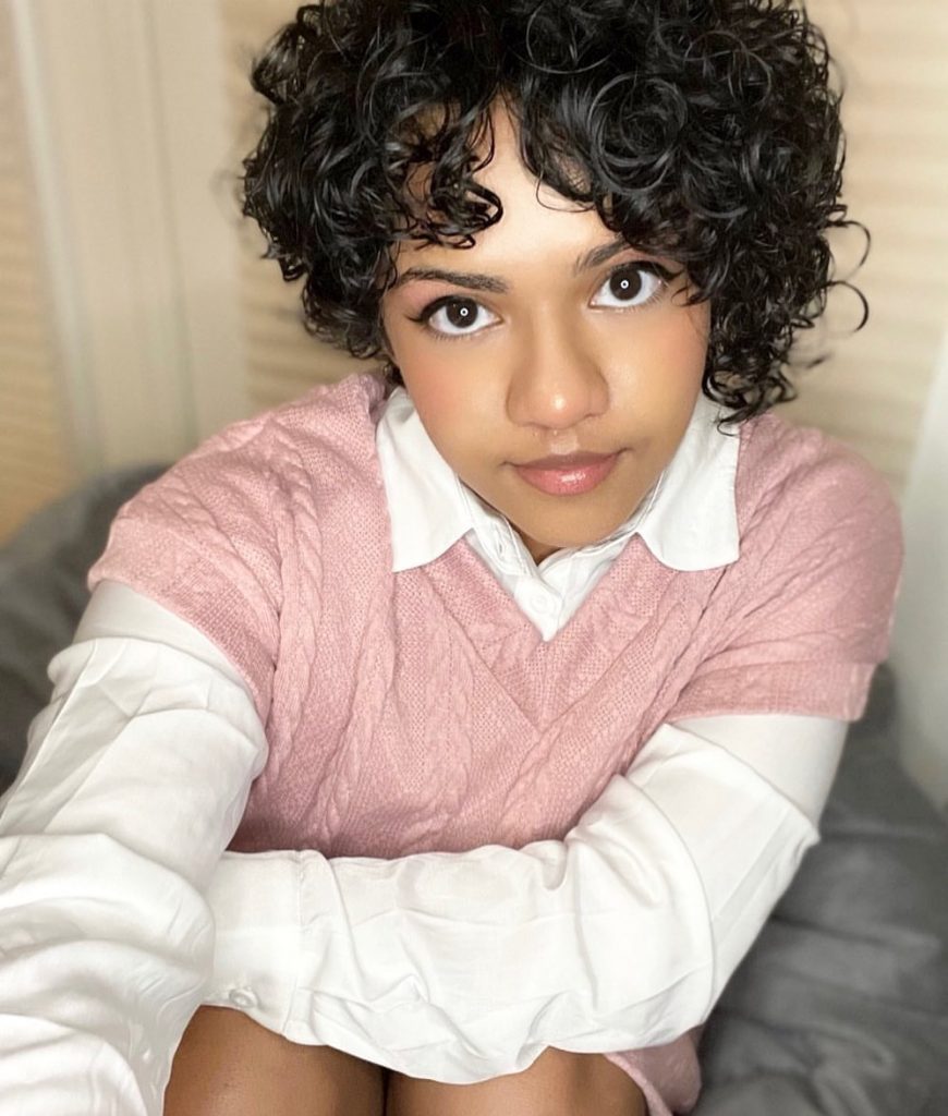 bowled long curly pixie cut