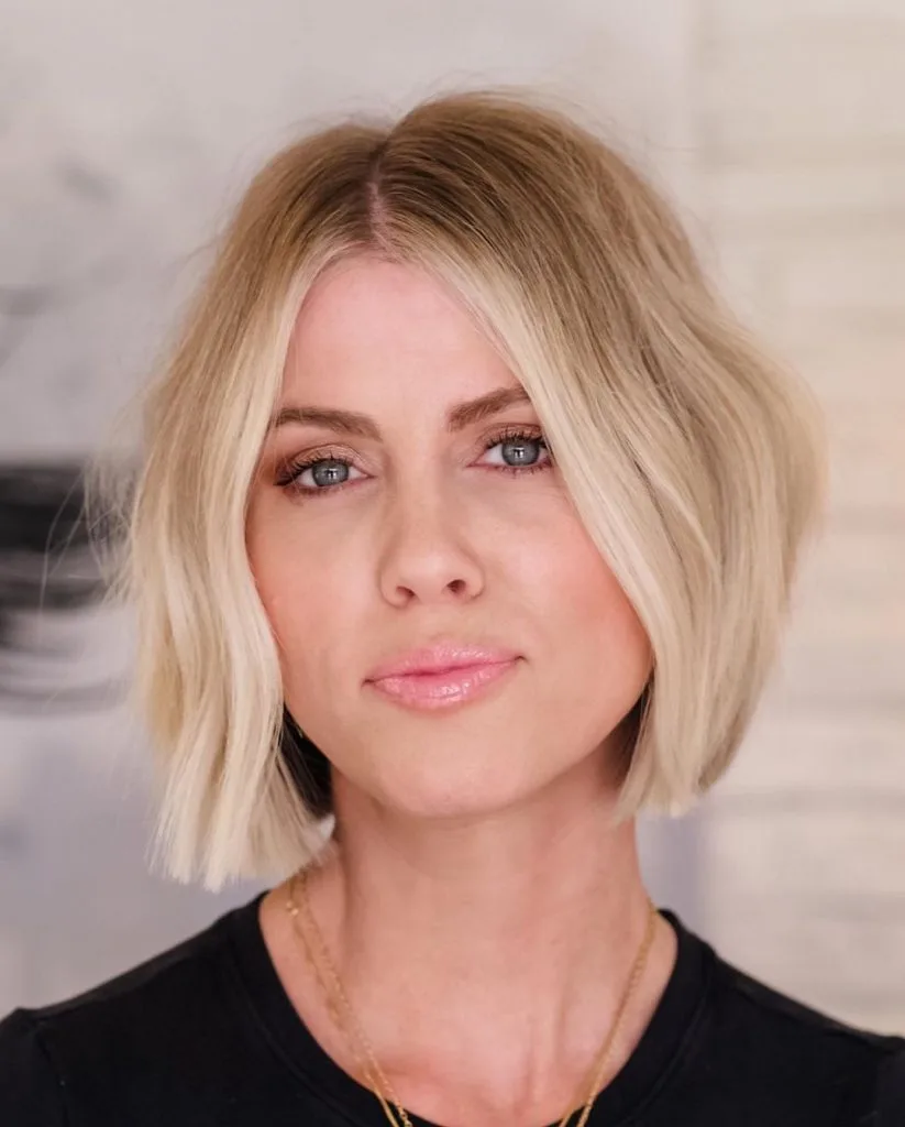 chin-length middle part bob