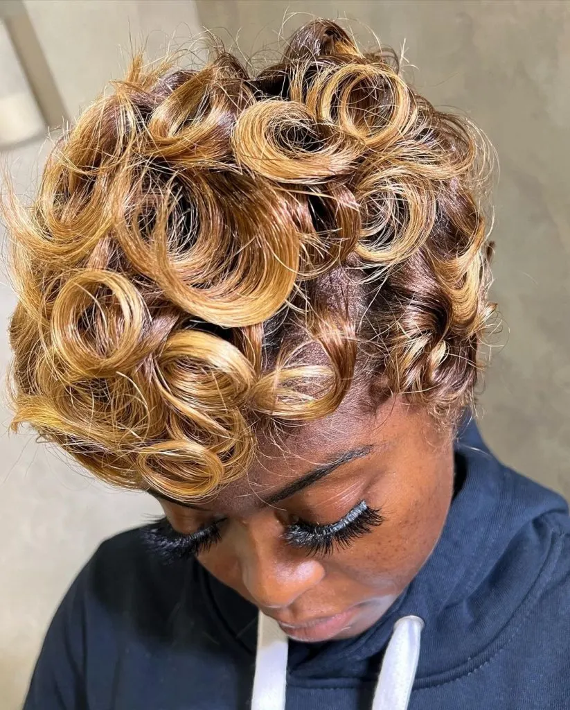 curly pixie for black thick hair