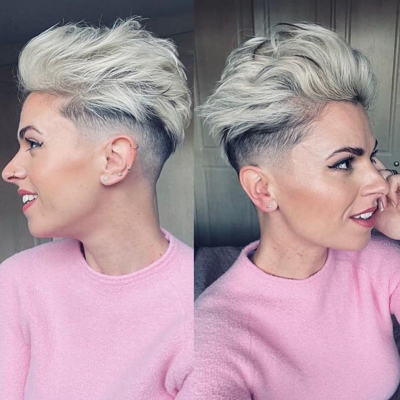 edgy pixie cut for oval face