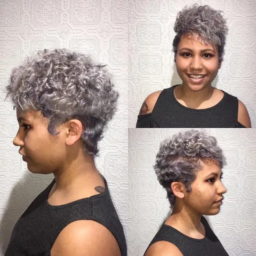 gray curly pixie cut for all ages