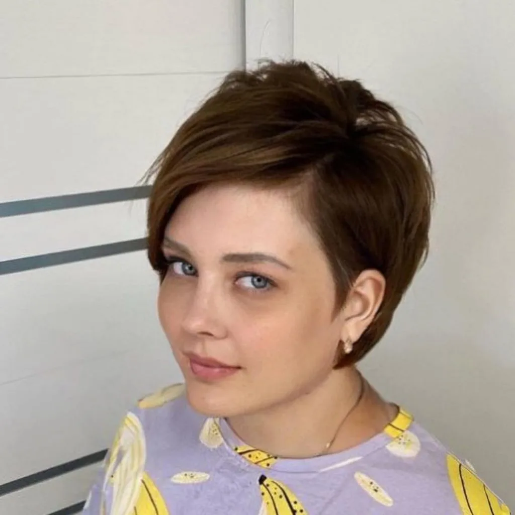 long pixie cut for round face