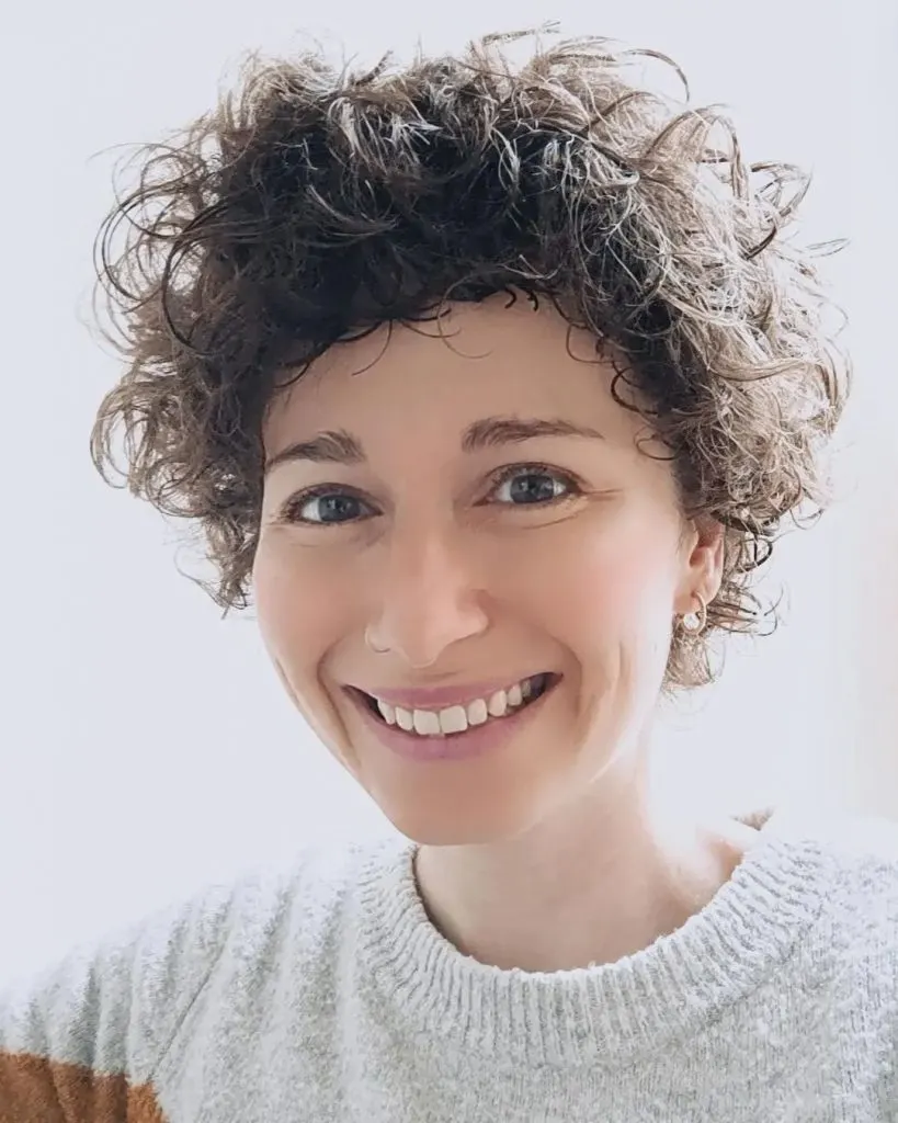 messy curly pixie cut