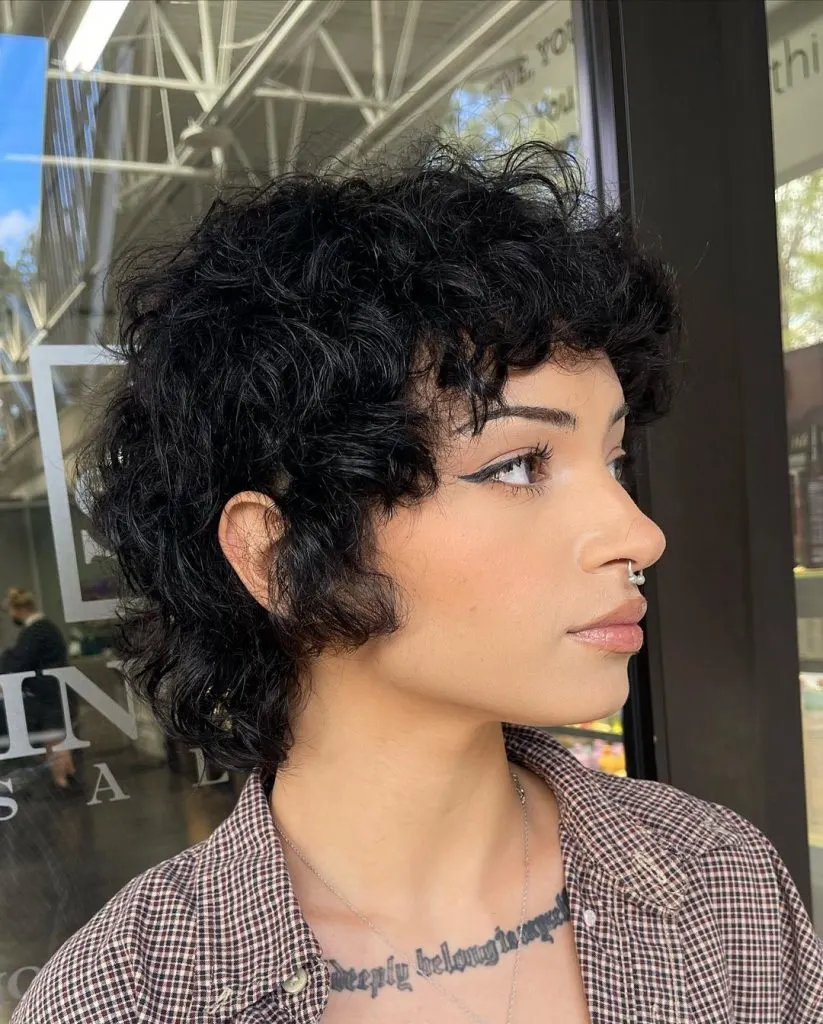 modern curly shaggy haircut
