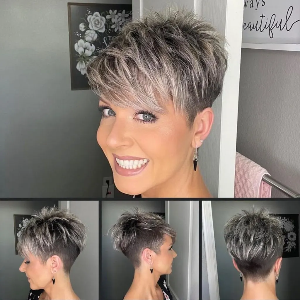 pepper and salt pixie cut