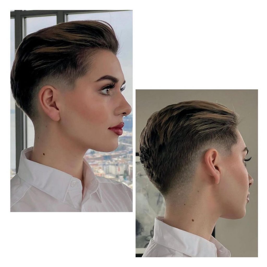 pixie cut for round face with undercut